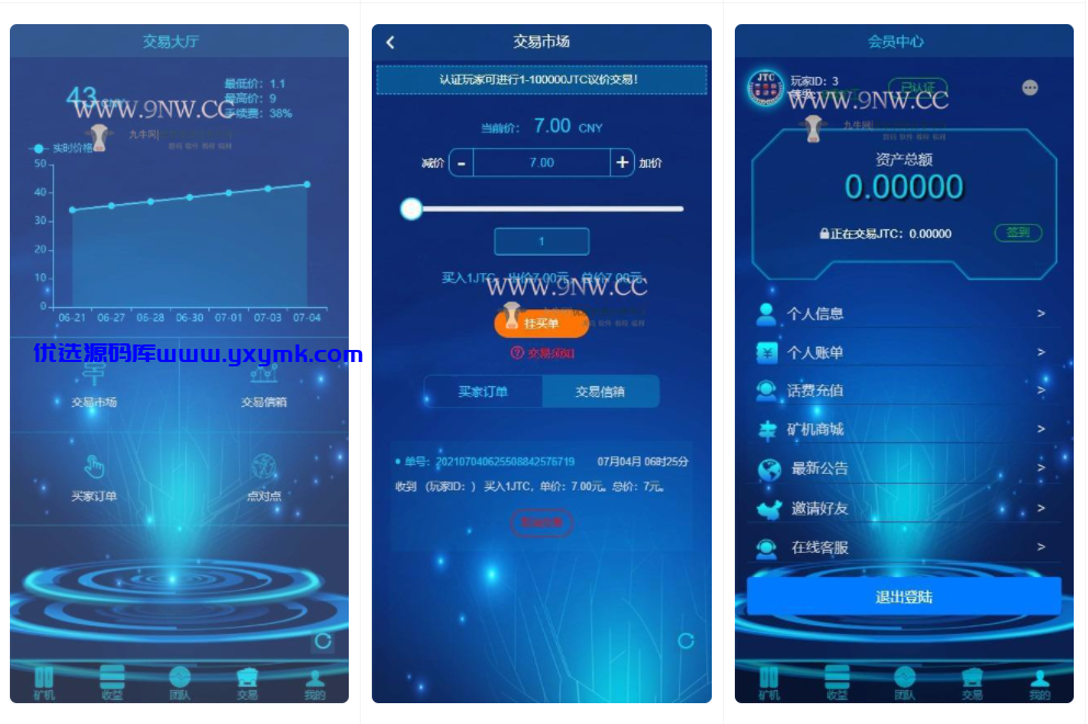 【优选源码】 区块链矿机源码/GEC挖矿/矿场/矿池源码/虚拟币/算力矿机系统交易大厅