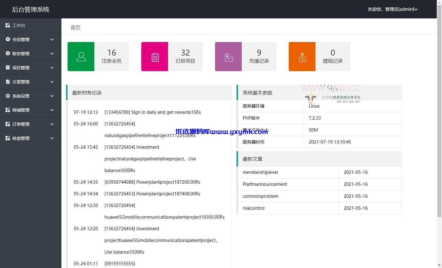 【优选源码】最新二开 英文 金融投资理财平台源码