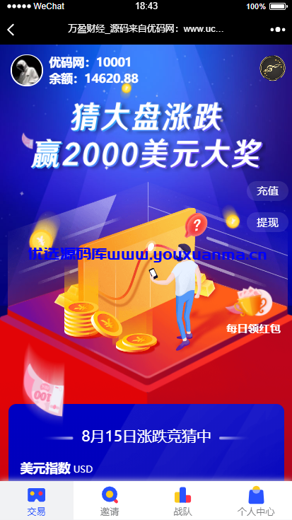 【优选源码】【USDT指数涨跌】蓝色UI二开币圈万盈财经币圈源码K线正常