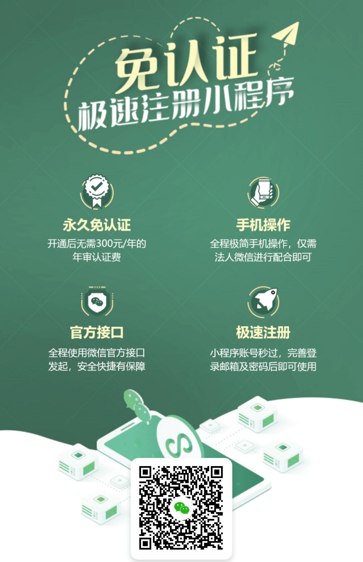 【优选源码】微信小程序免300元认证费 无需年检/年审