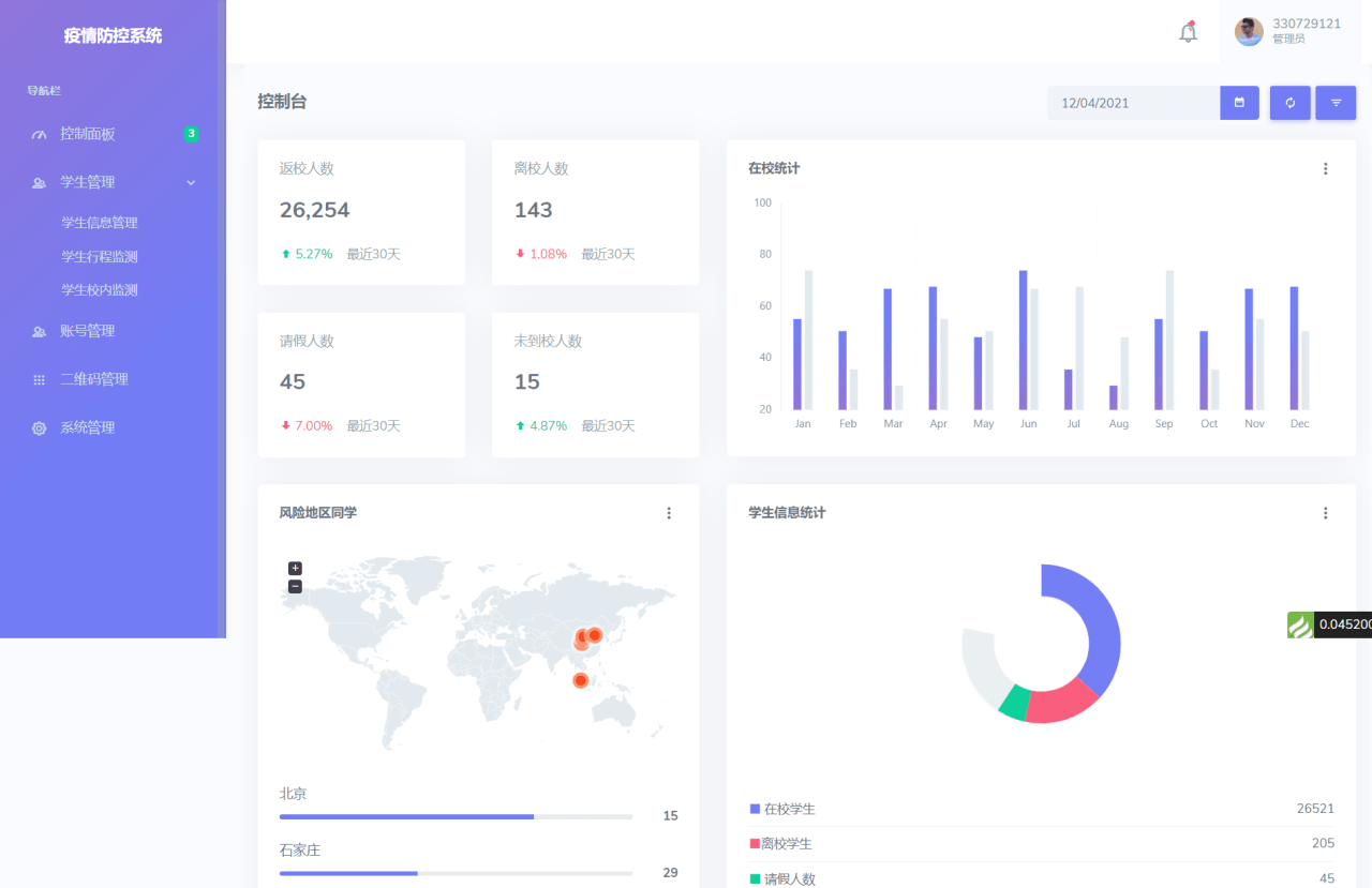 【优选源码】thinkphp校园疫情防控进出登记管理系统源码