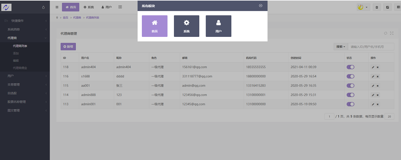 【优选源码】单手机版双融,金融系统源码带静态推广官网,可封装APP