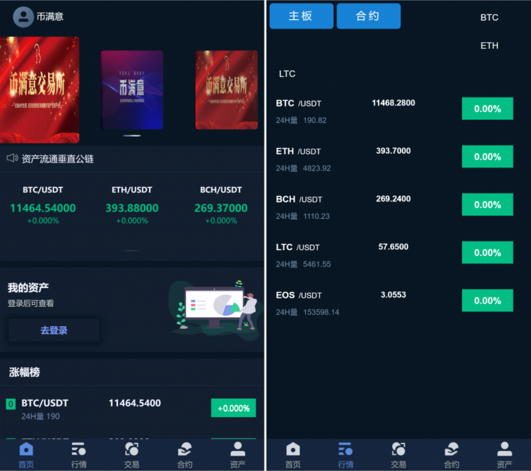 【优选源码】币满意交易所源码/币币交易所/合约机器人/控线杠杆/区块链/USDT以太坊代币交易