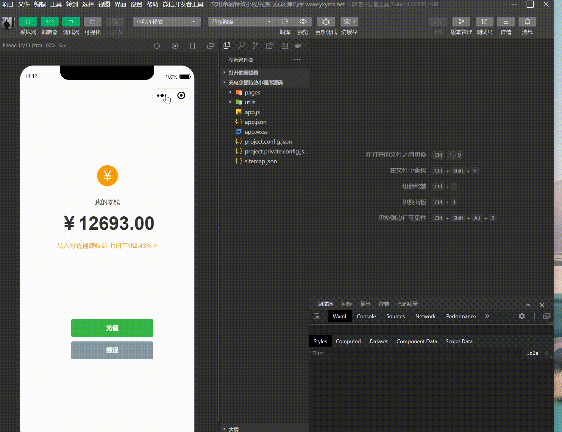 【优选源码】 微信余额充电器特效小程序源码 微信充电充钱模拟器