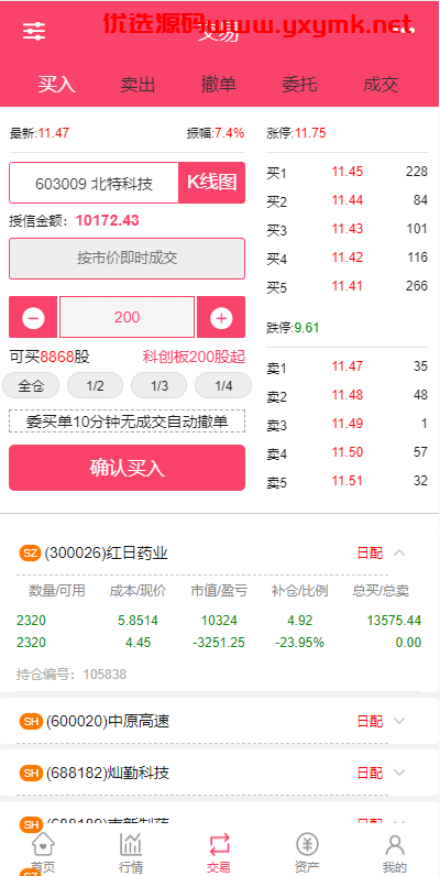 【优选代售】新版股票配资系统/A股股票系统/前端uinapp | 标价虚价 防下载设置 详细价格咨询客服
