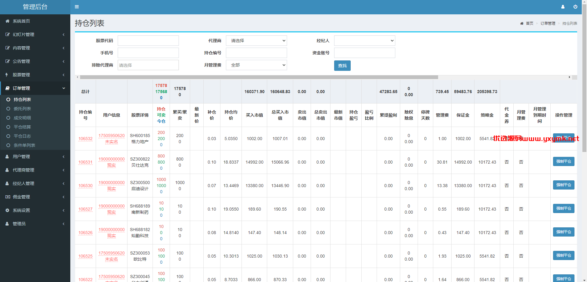 【优选代售】新版股票配资系统/A股股票系统/前端uinapp | 标价虚价 防下载设置 详细价格咨询客服