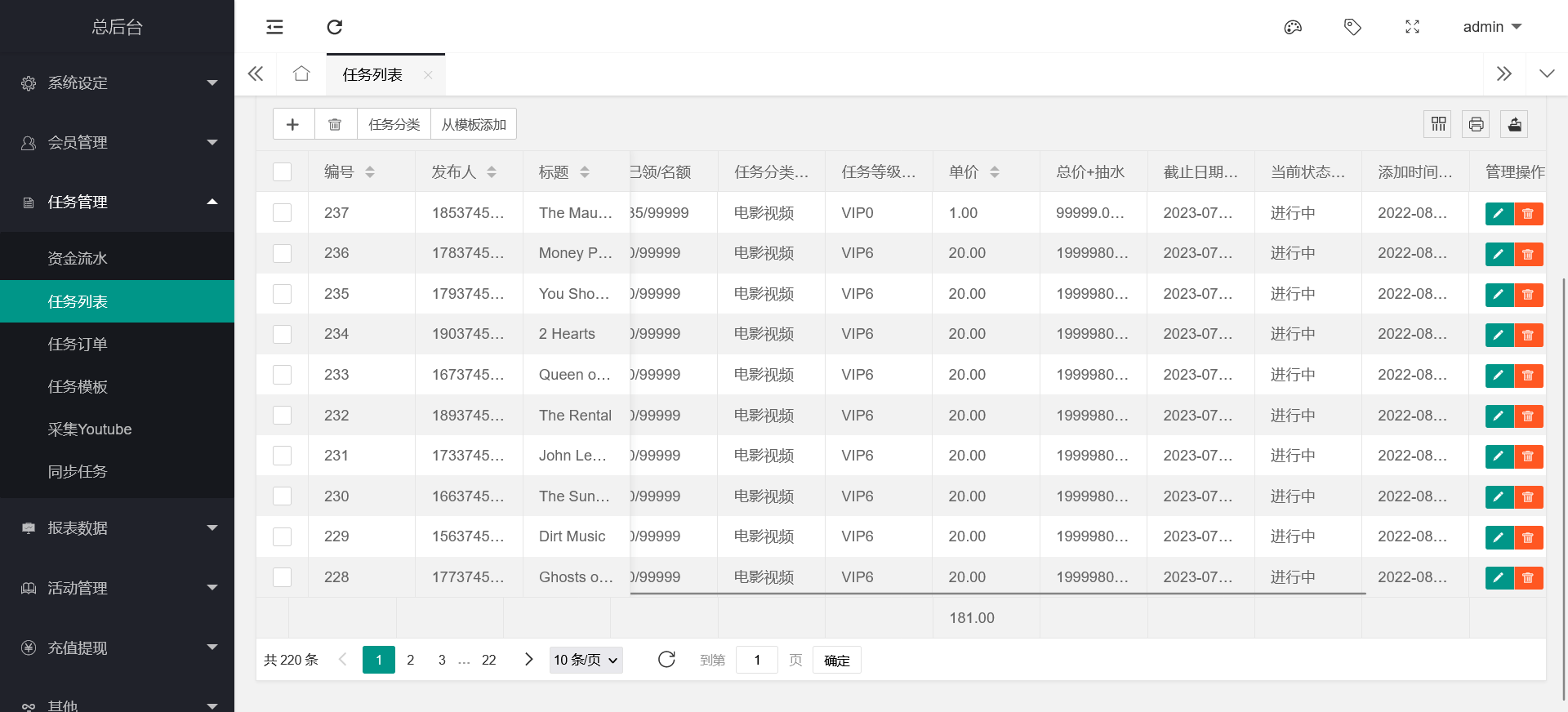 【优选源码】十语言电影投资理财刷单系统/电影刷单系统