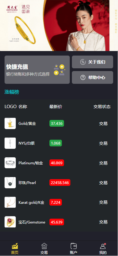 【优选代售】uinapp版微交易系统/贵金属交易平台/定制版微盘源码