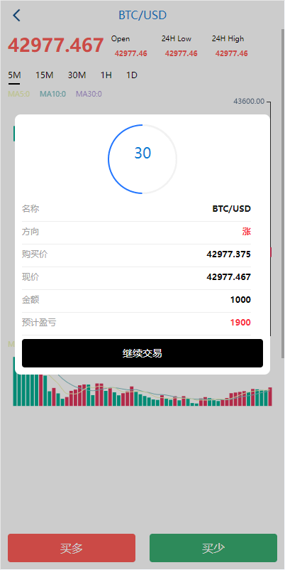 【优选代售】海外多语言微盘系统/虚拟币秒合约微交易/前端uniapp
