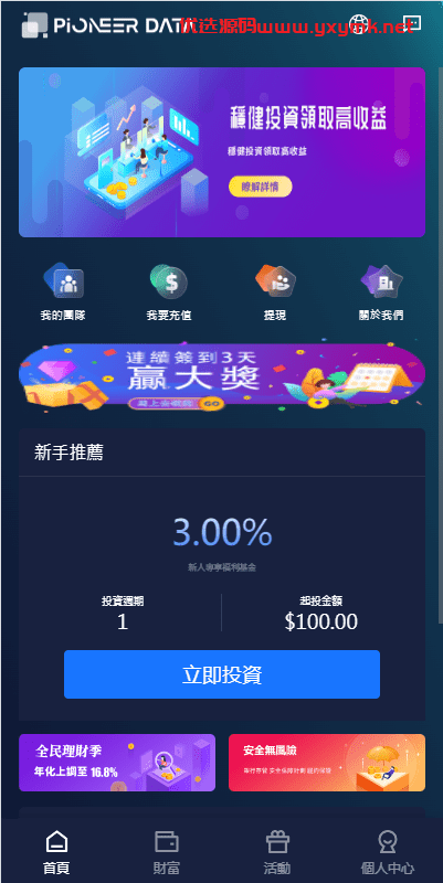【优选代售】新版UI海外投资理财系统/多语言投资源码/投资众筹系统