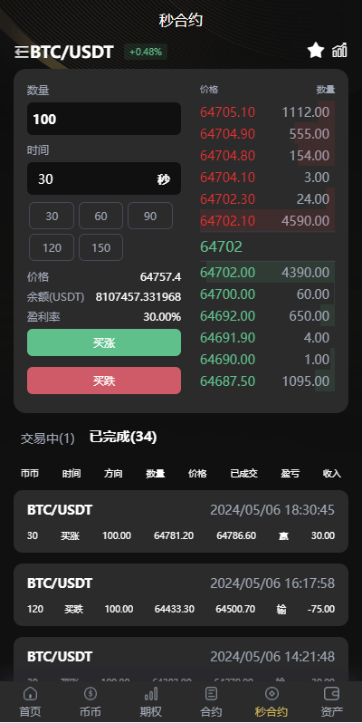 【优选代售】海外多语言交易所系统/币币/期权/秒合约/永续合约交易