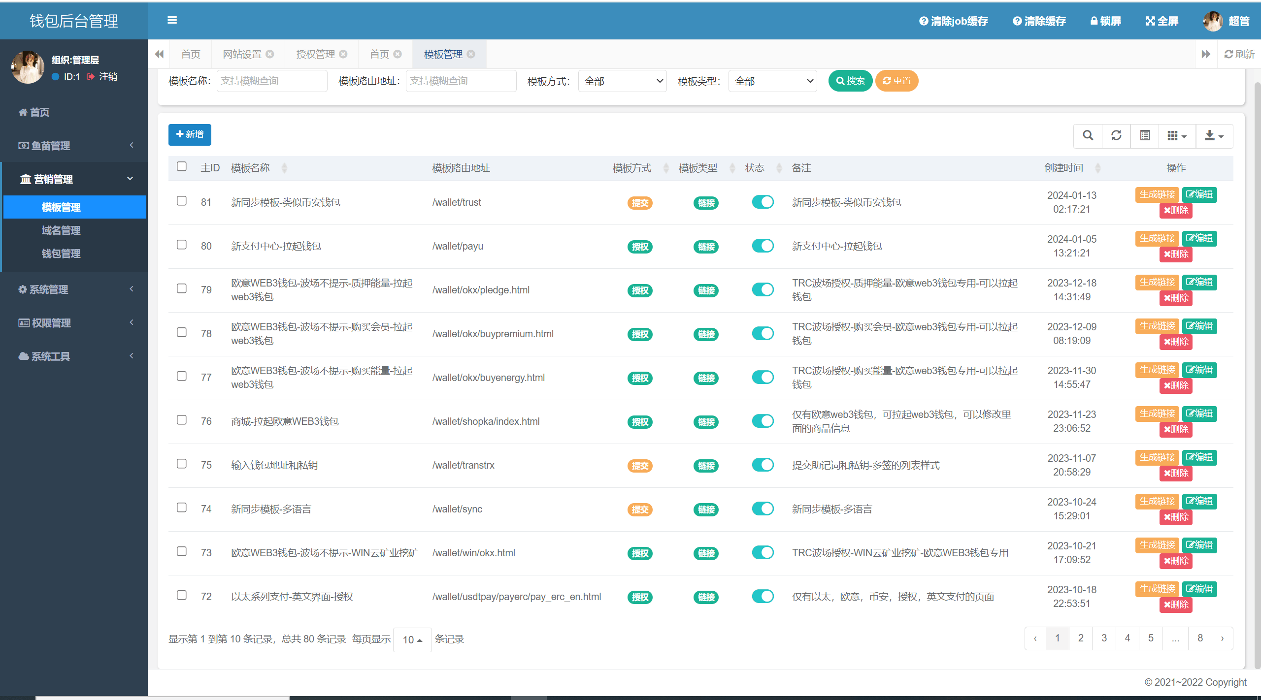 【优选代售】四链授权+多签盗U集合/带TG机器人通知/80套模板/内置IM假钱包