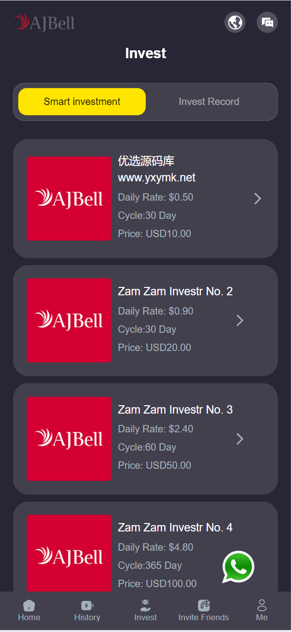【优选源码】海外ajbell投资理财源码