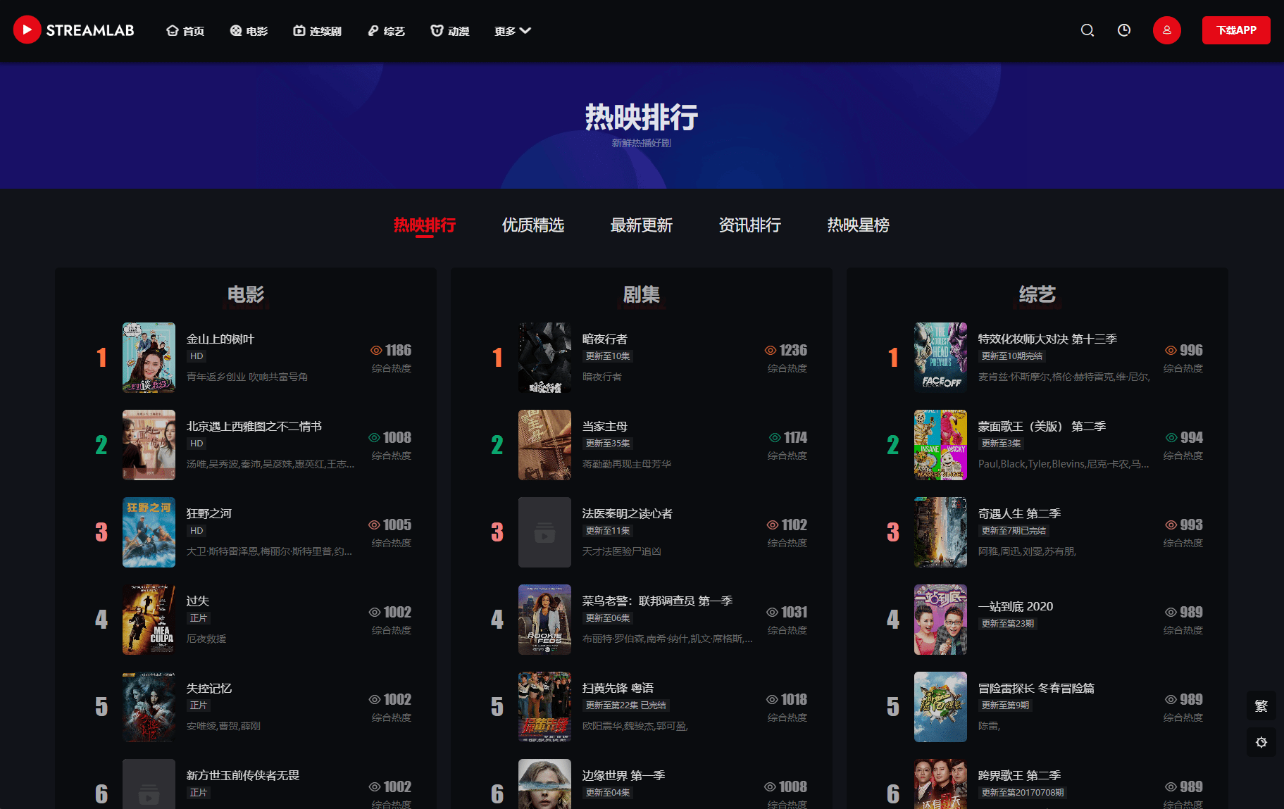 【优选源码】首发短视频电影直播多功能主题第二套Streamlab主题