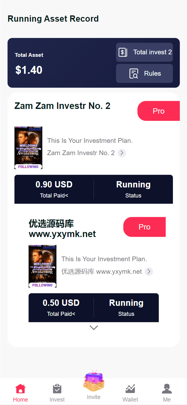 【优选源码】海外电影节目共享投资理财源码