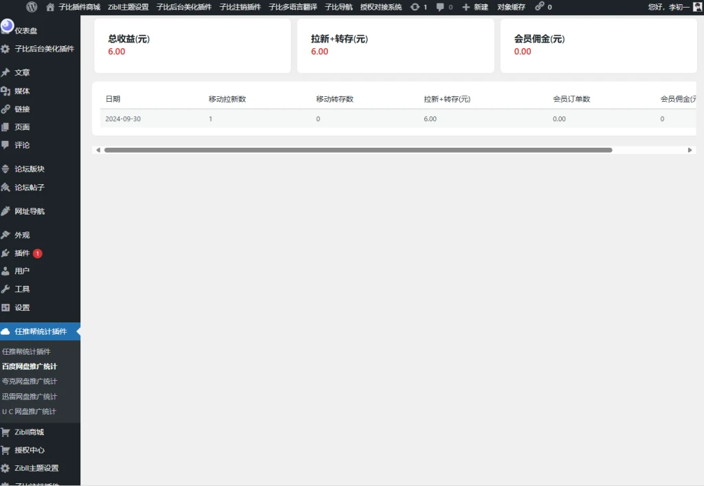 【优选源码】WordPress任推帮 网盘拉新数据统计插件 推广项目分发和流量变现平台