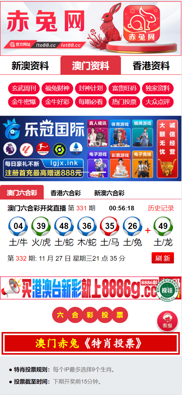 【优选代售】运营版六合彩资源图库开奖网/采集正常/论坛资料/投票评论/带留言板功能