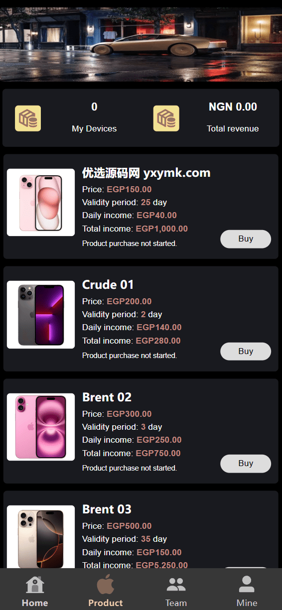 【优选源码】海外新版本开发高端Apple/科技汽车/共享投资理财系统源码