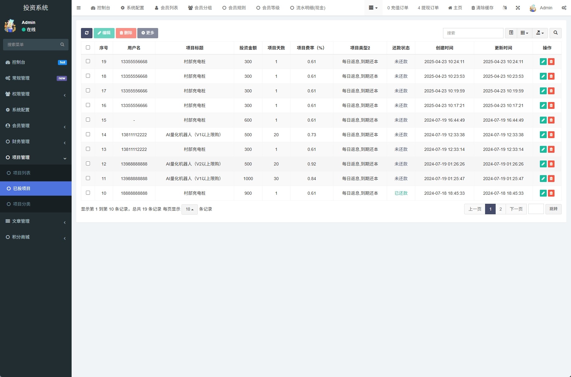 【优选代售】新版UI产品投资众筹返利系统/理财投资/前端uniapp