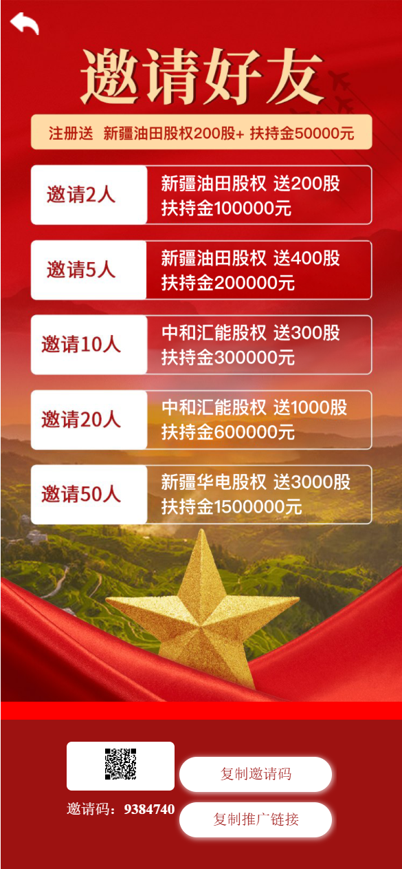 【优选代售】新版本中华援疆基金投资理财源码/原始股/新疆华电/中国石油