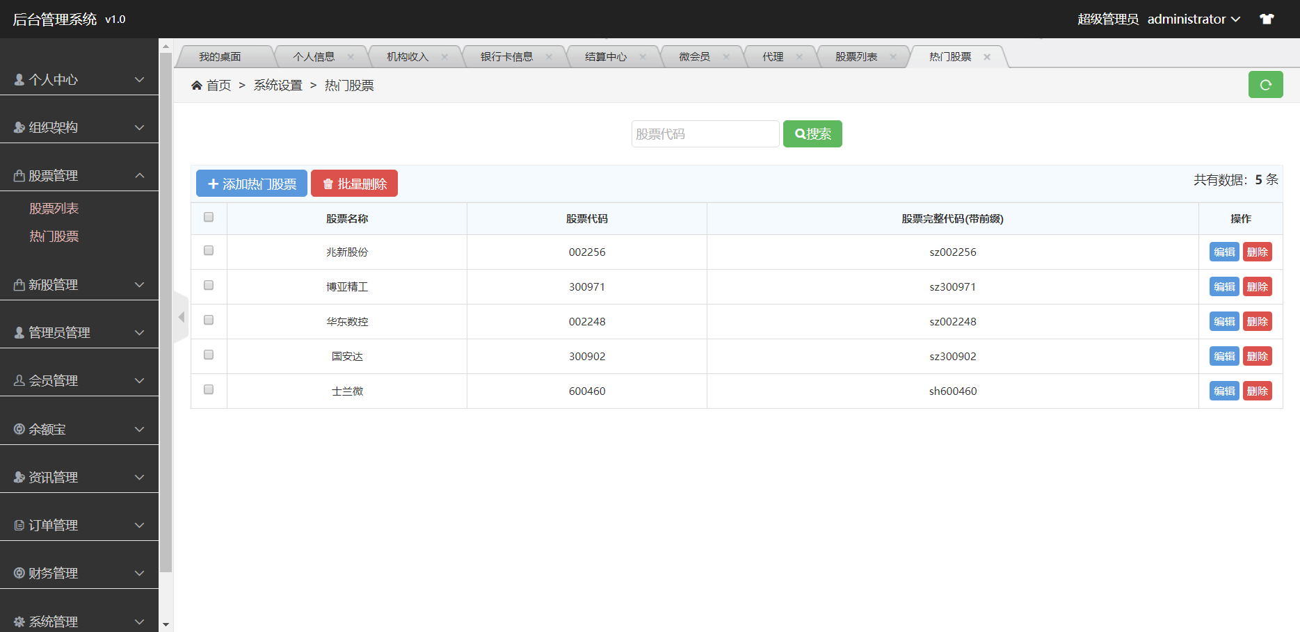 【优选代售】全新股票php版本纯源码,采用tp框架,带打新功能,功能完善,可随意二开,绝对的运营版本