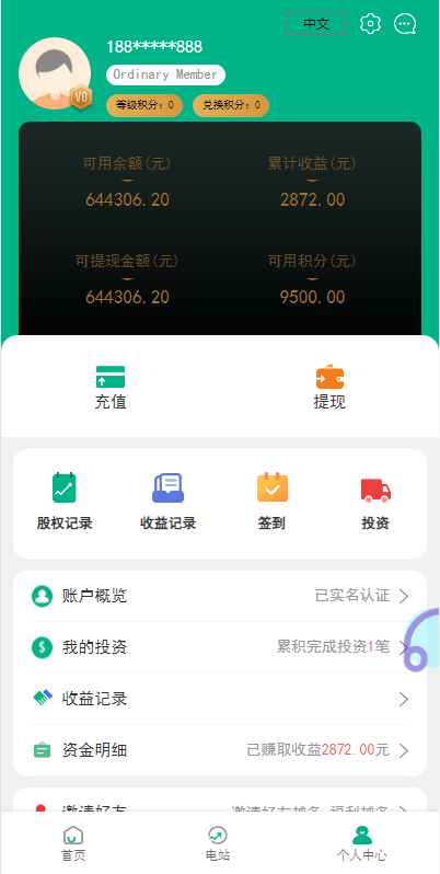 【优选代售】海外光伏电站投资理财系统/多语言项目投资源码