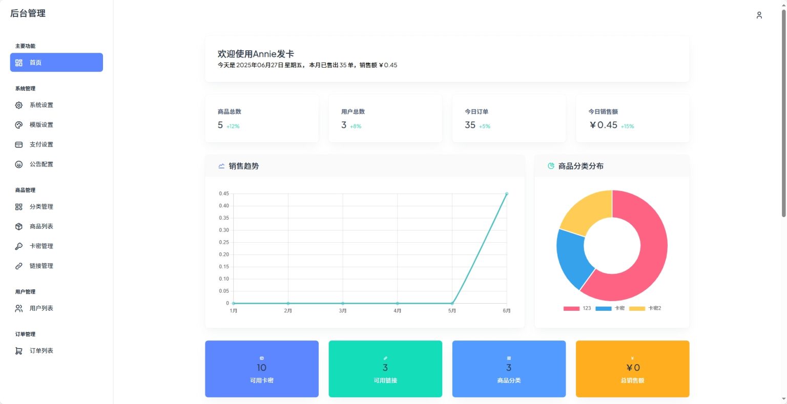 【优选源码】Annie简约发卡系统 1.0开源版