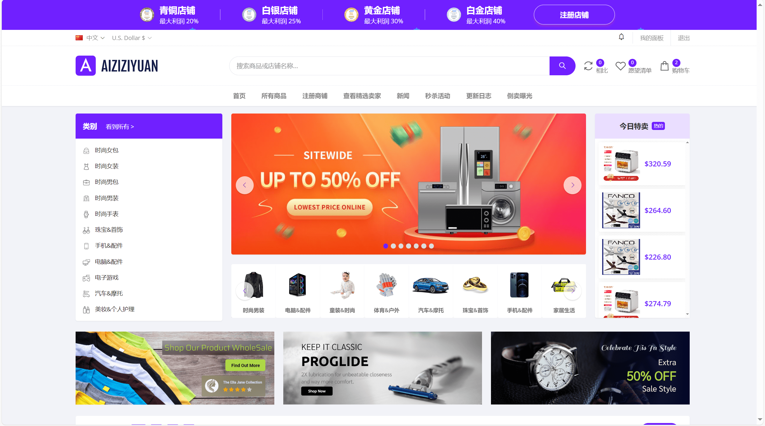 【优选代售】全网独家开发#2025年5月版多语言跨境电商外贸商城-b2b2c|商户入驻|后台自动采集|平台代发|页面秒开#亲测