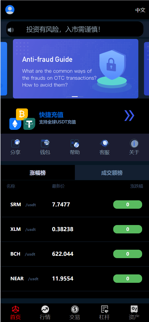 【优选源码】全新UI五种语言微盘系统/出海版理财系统/外汇投资理财/虚拟币USDT充值