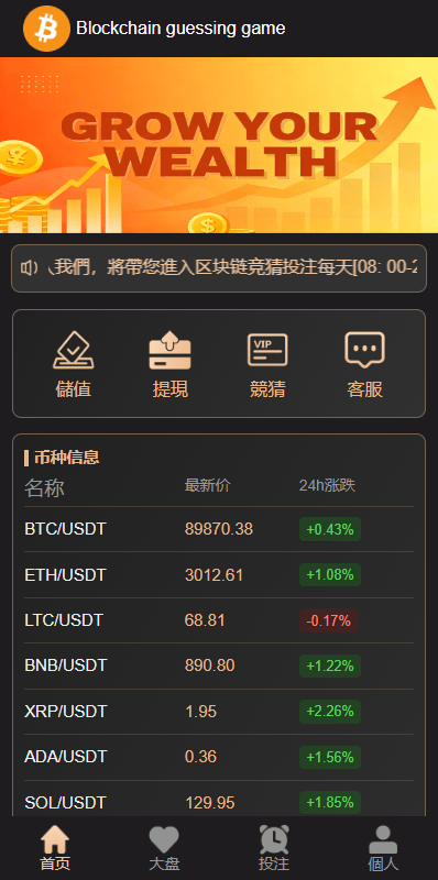 【优选代售】海外虚拟币竞猜投注/区块链竞猜游戏/开奖预设