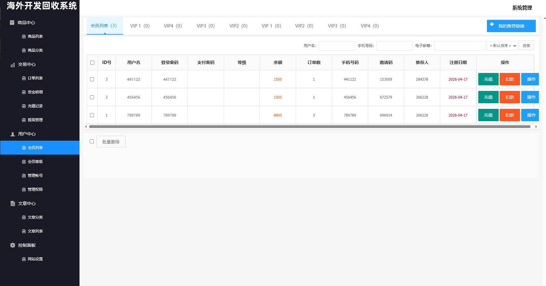 【优选代售】海外新能源商品回收系统/自定义回收/信用分/多语言订单回收