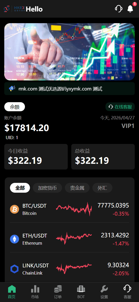 【优选代售】uniapp新版UI秒合约微盘系统/虚拟币/贵金属/外汇交易/贷款/投资