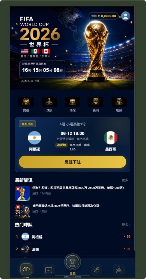 【优选源码】世界杯新UI源码
