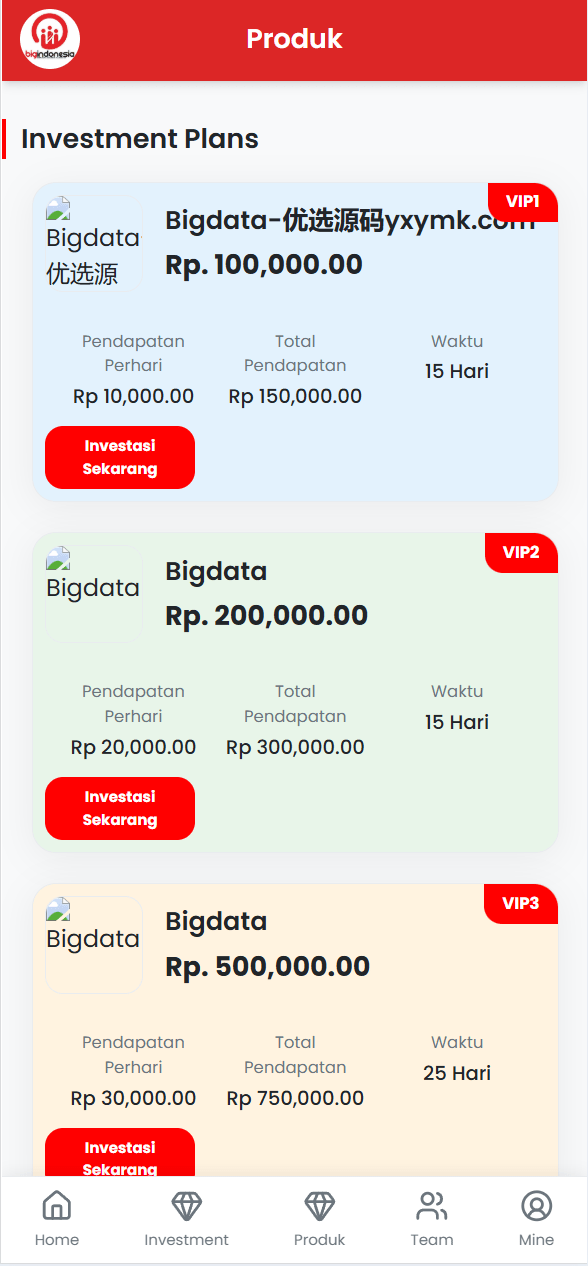 【优选源码】海外大数据理财投资/大数据银行债券/可自定义产品/促销任务/三级分销
