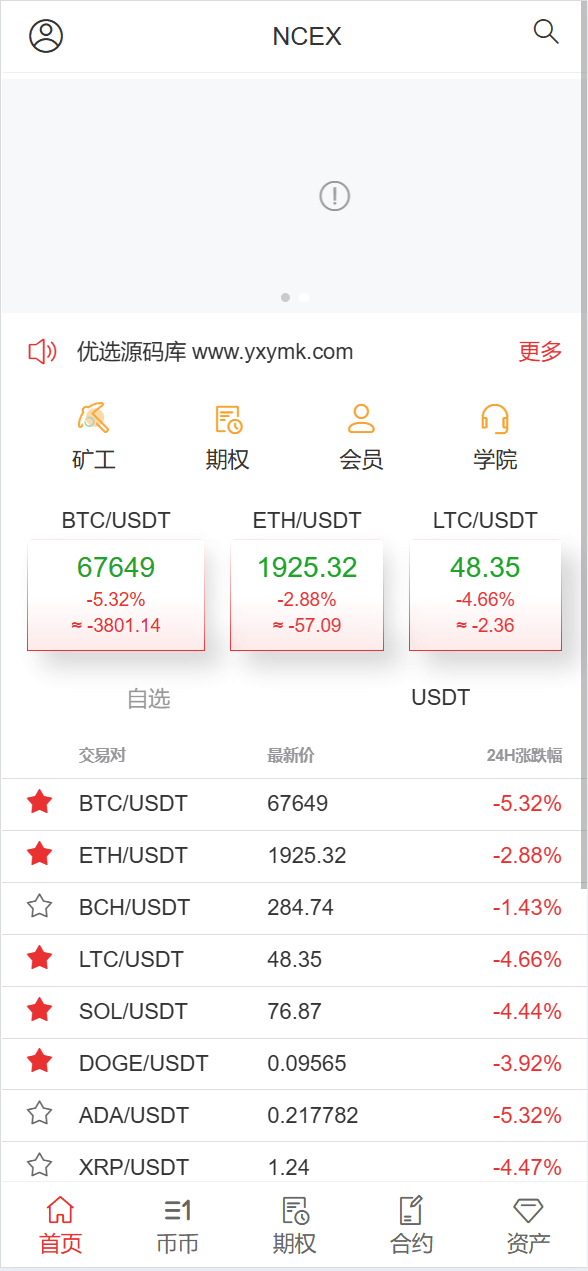 【优选源码】全开源交易所系统/币币期权交易/合约/跟单/