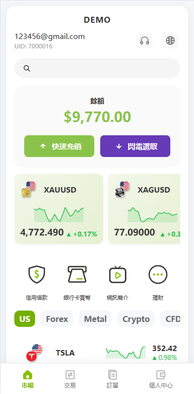 【优选代售】多语言PC/H5版st7交易所/美股/外汇/理财/贷款/K线控制