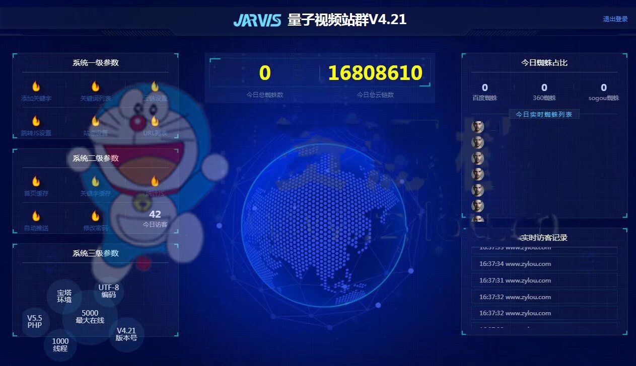 量子视频站群源码V4.21无限制版,自动调用海量视频,无授权无限制网站源码