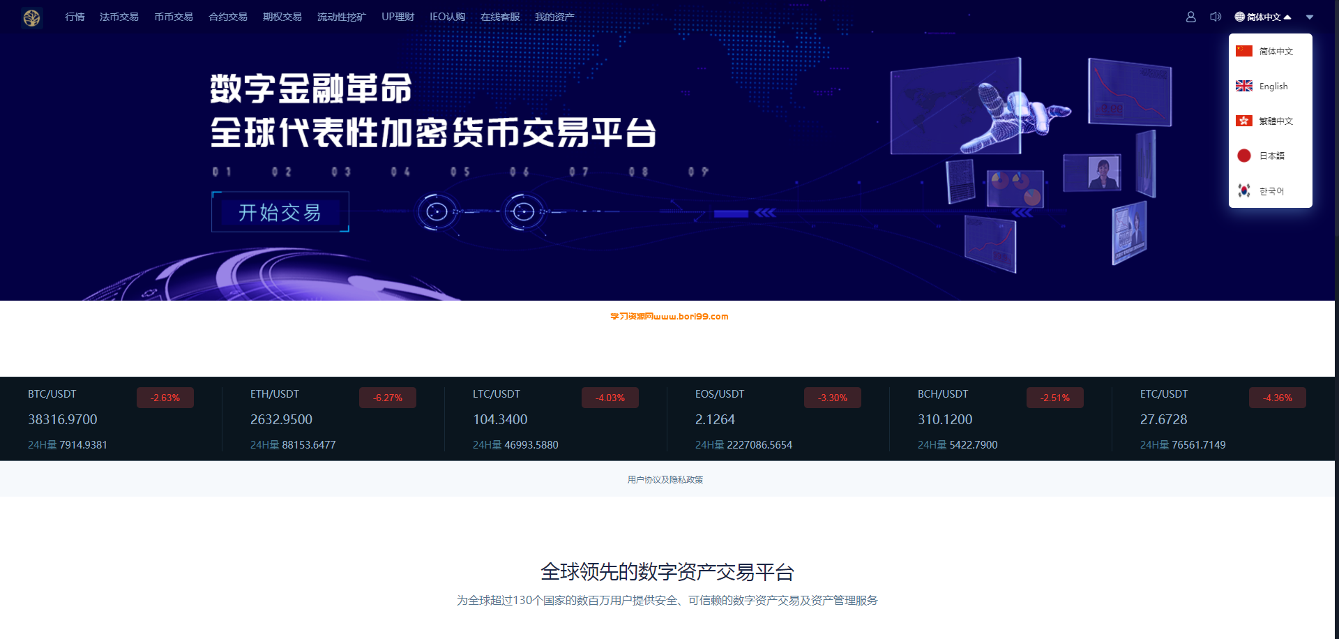 【亲测修复全解密+vue】仿火币5国语言交易所系统学习代码,秒合约,锁仓,K线OK,脚本全+独立前端vue代码