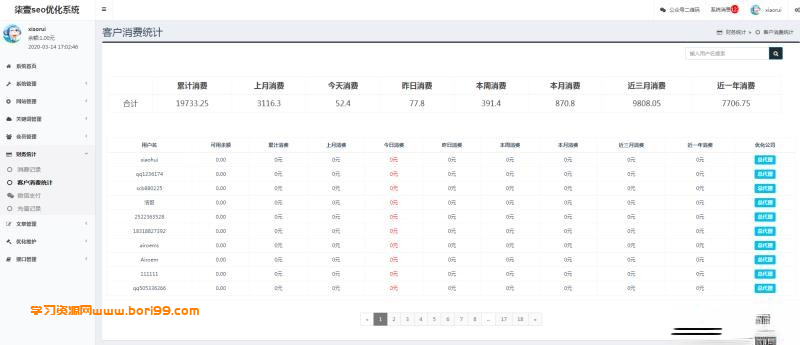 SEO计费系统关键词计费扣费系统关键词排名查询系统-bori99源码集市