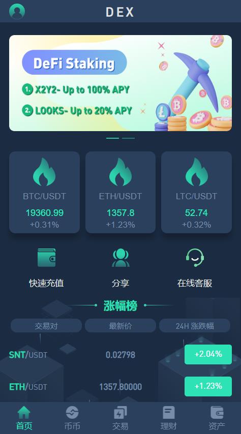 【投稿实测】7国多语言虚拟交易商城完整代码,交易所,币币,合约,期权,申购,理财,推广