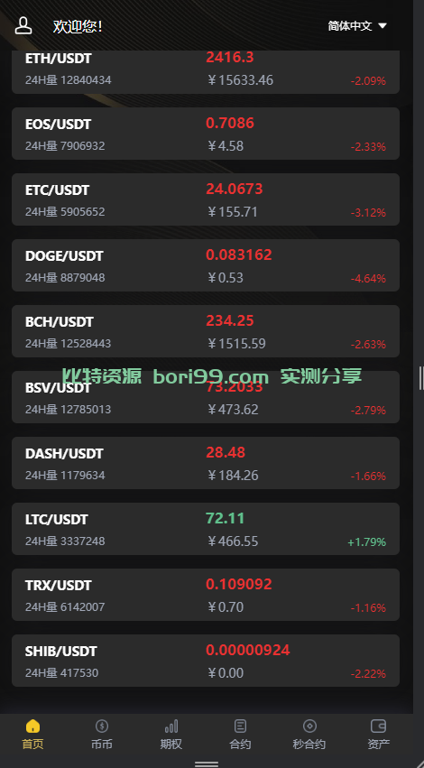 【实测分享】多语言/币币/期权/杠杆合约/秒合约/OTC/申购/全功能/交易所/源码