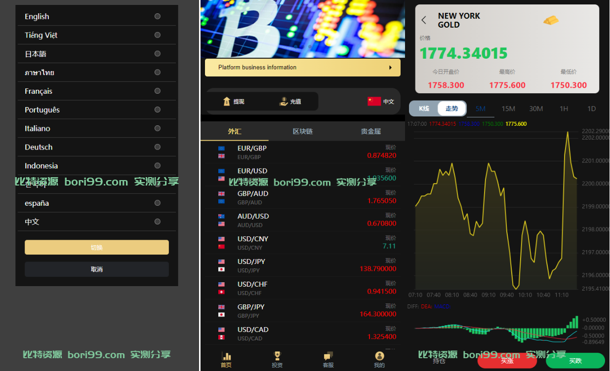 【实测分享】多语言外汇贵金属虚拟币微交易微盘系统源码