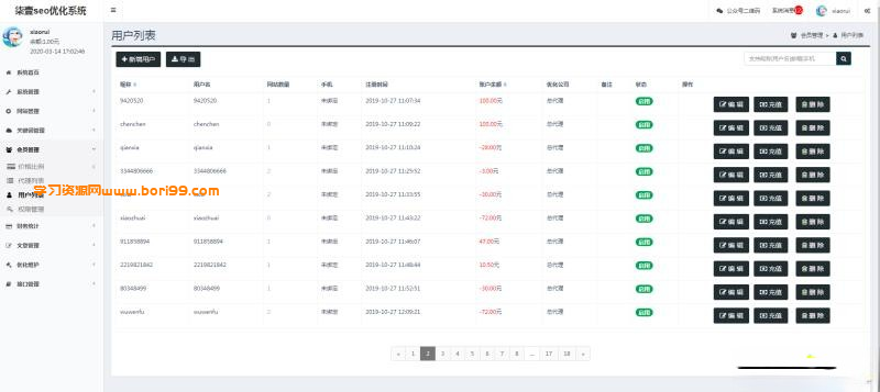 SEO计费系统关键词计费扣费系统关键词排名查询系统-bori99源码集市